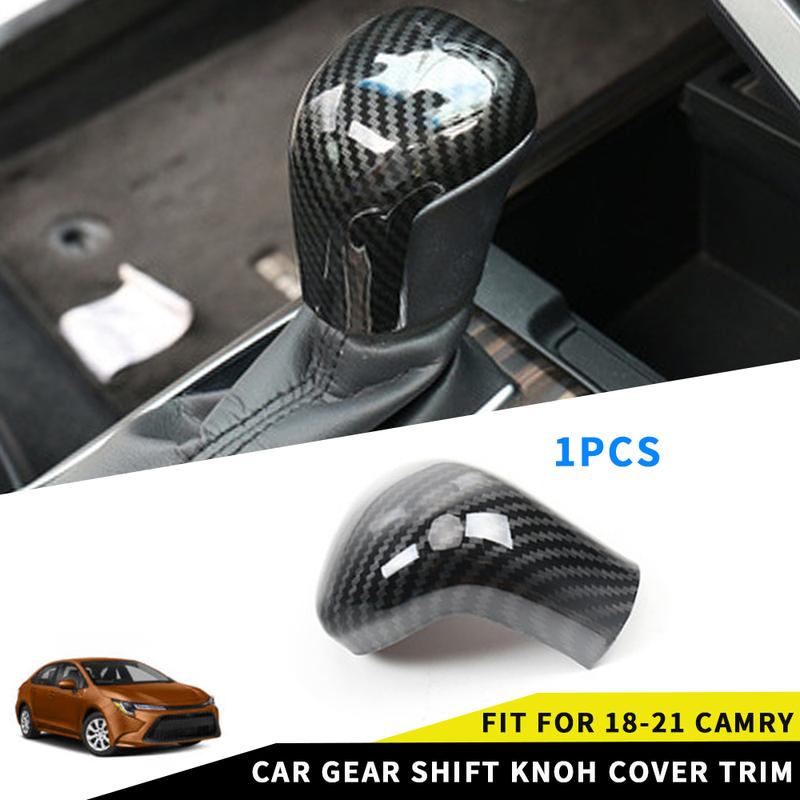 For Toyota Camry 2018    Carbon Fiber Car Interior Gear Shift Knob Head Cover Trim AT