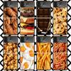 Pommes Burger Pizza Handyhülle Für Samsung Z Flip 7 6 5 4 3 Galaxy ZFLIP7 ZFlip6 5G Flip5 Flip4 Flip3 5g Schwarze Harte Hülle
