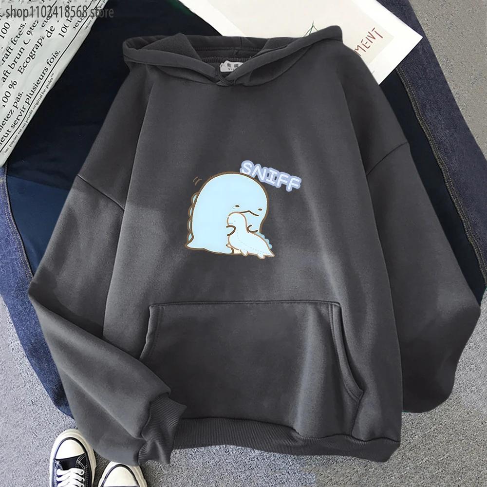 Dinosaur Hoodies for Women Cartoon Sumikko Gurashi Graphic Sweatshirt Kawaii Girls Clothing Winter Mens Sudadera Clothes