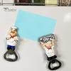 Funny Beer Bottle Opener for Fridge Refrigerator Magnet Opener, 3D Cartoon Chef Resin Magnetic Soda Cap Tool Manual Can Punch Home Restaurant Novelty