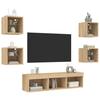 Vidaxl 7-Częściowy Zestaw Mebli Tv Z Led, Dąb Sonoma