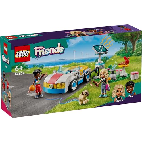 LEGO Friends Electric Car and Charging Station, Toy, Gift, Building Blocks, for Girls and Boys, Ages 5, 6, 7, and 8, Pretend Play, Miniature Car, 4260