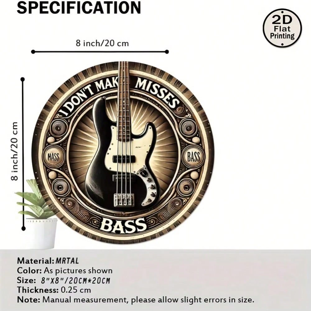 

Vintage Music Metal Sign 8 Inch Guitar Decor Wall Art Retro Tin Plaque Home Bar 20x20