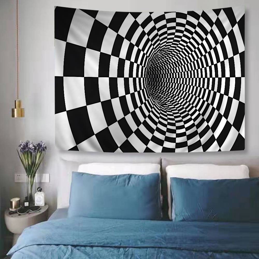 3D Vortex Illusion Cartoon Tapestry Wall Hanging Decoration Household Home Decor