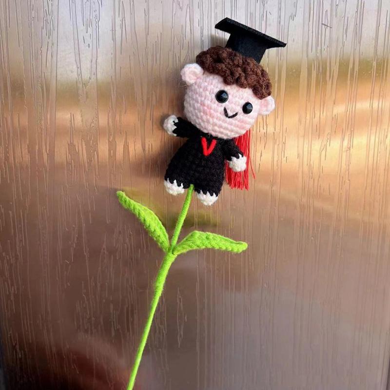 Graduation Season Doctor's Hat Cartoon Doll Creative Crocheted Photography Props Handmade DIY Gift