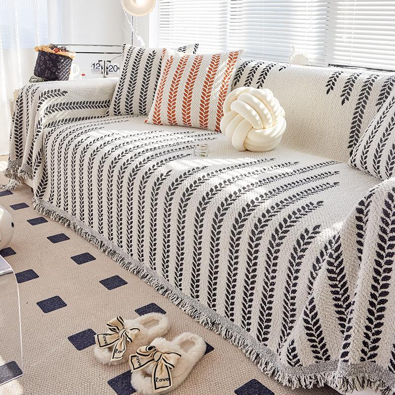 Nordic Sofa Throw Blanket Universal Knitted Sofa Cover with Tassels Ins Style Outdoor Picnic Blankets Tapestry for Bed