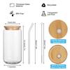 550ml/400ml Glass Cup with Lid and Straw Transparent Reusable Coke Cup Juice Glass Beer Can Milk Mocha Cups Mug Drinkware