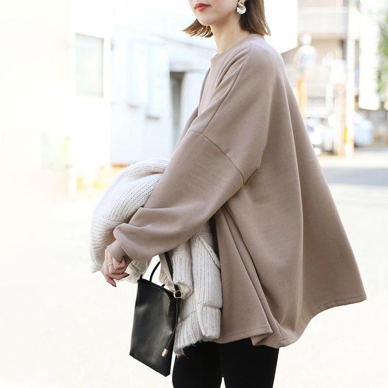 

Женский зимний бархатный свитшот свободного кроя средней длины оверсайз утолщенный халат для женщин L