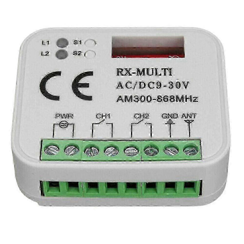 Garage Door Remote Receiver 433/868mhz Rx, Multi 300 - 900mhz Ac/dc 9 - 30v Receiver with Remote for Easy Control