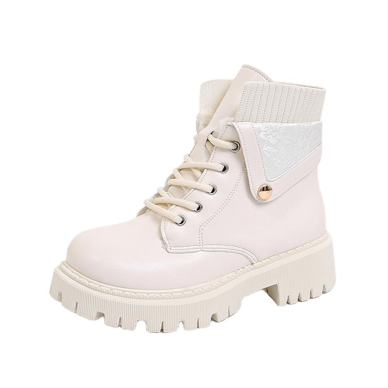 

Thick-soled Martin women s new autumn and winter British style inner height increase and thin women s lace-up short 42