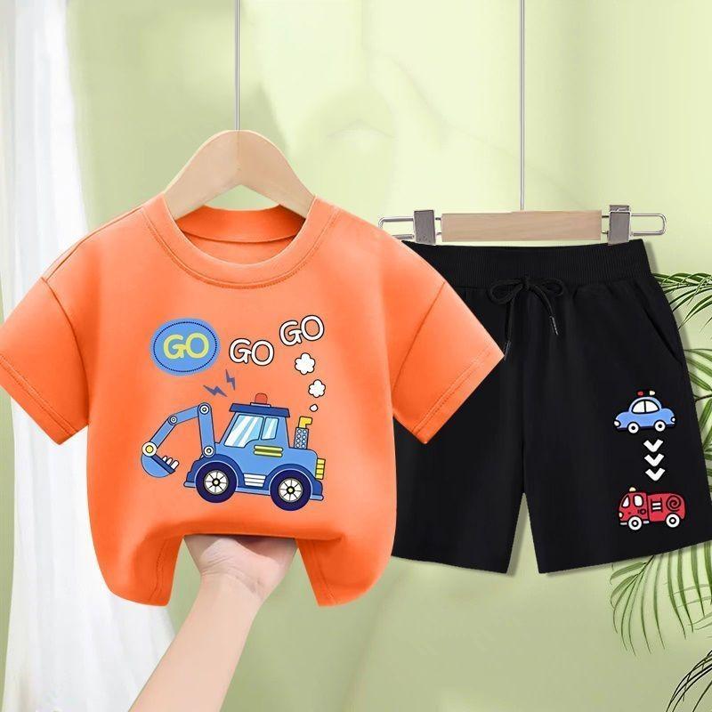Boys' summer clothes, boys' short sleeved set, new style, fashionable summer children's clothing for little boys
