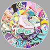 50 Colorful Cartoon Roller Skate Waterproof Stickers for Laptops, Water Bottles, and Notebooks