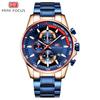 Mini Focus Fashion Steel Belt Speed Measurement Men'S Watch Three-Eye Chronograph Calendar Luminous Waterproof Quartz Watch 0218G
