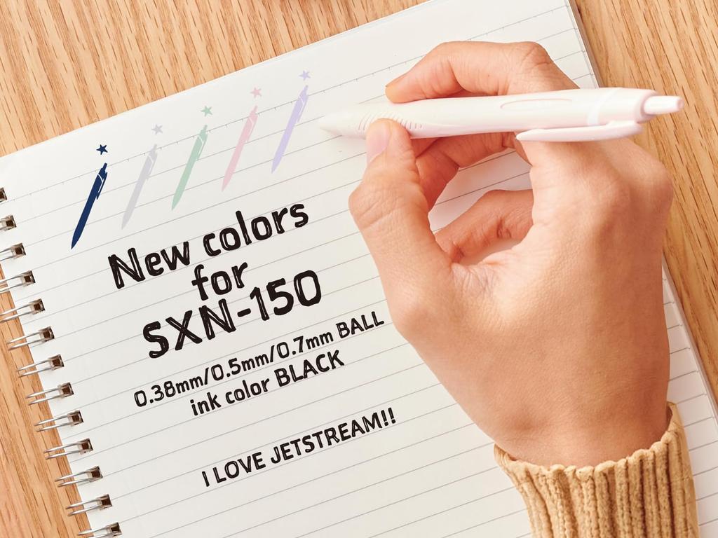 Mitsubishi Pencil Jetstream Standard Soft Color Ballpoint Mixed Shaft HSXN15005N5PM Oil-Based Pens, 0.5mm, Colors, 5-Piece Set,