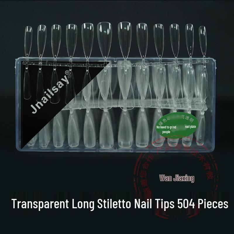 Boxed Nail Art Stickers: 500 Half & Full Cover Transparent Matte French Style Dual-Use Nail Tips