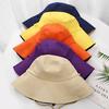 Simple Bucket Hat Women's Solid Color Double-sided Big-brimmed Sun Hat Tide Outdoor Sun Hat Foldable Basin Hat