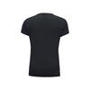 Li-Ning Breathable Striped Geometric Pattern Round Neck Slim Fit Short Sleeve T-Shirt Women Tops Black AAYU138-1