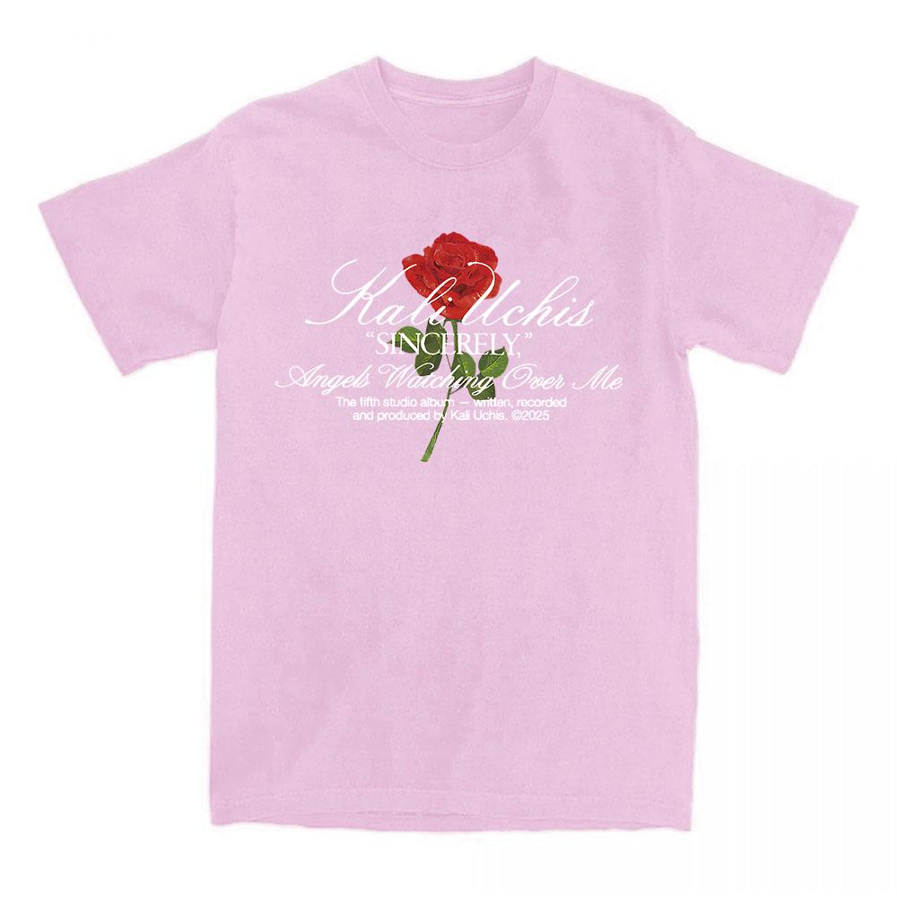 

Sincerely Rose TShirt KALI UCHIS Singer Graphic Tshirts Short Sleeve Cotton Female T Shirt Women Unisex Clothing Casual Loose Tees 4XL