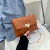 Literary and Fashionable Embroidered Rhombus Women's Bag, New Pointed Buckle Chain Single Shoulder Crossbody Clutch Bag