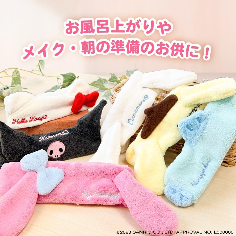 Sanrio Kuromi Charakter Haarband, Flauschiger Haarturban zum Gesichtswaschen, Schweißschutz, Bad und mehr. Geeignet für Erwachsene und Kinder. Geeignet