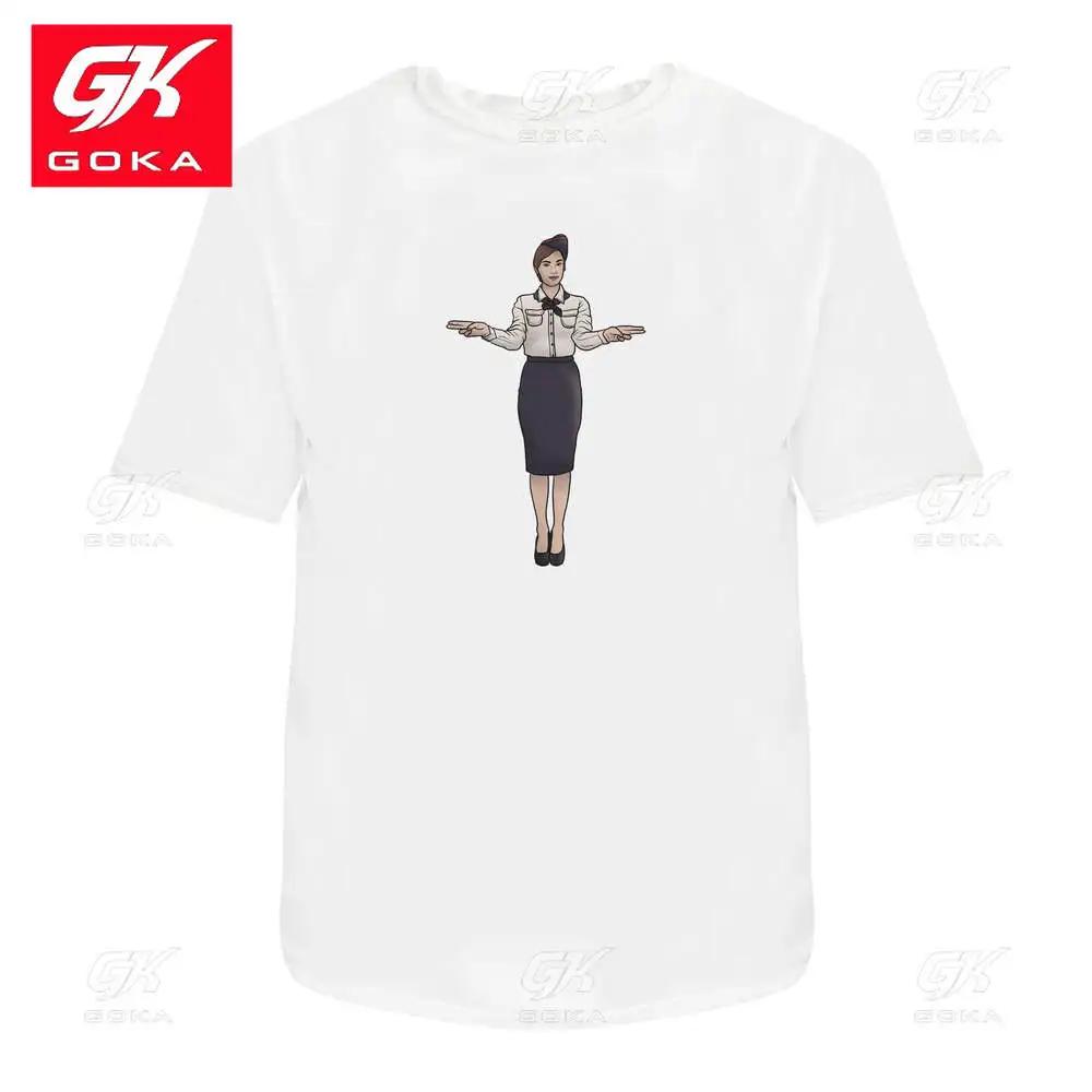 Flight Attendant Unisexs Womens Cotton TShirts Graphic Clothing Short Sleeve Vintage Tops Printed Y2K Clothes Classic T Shirt S
