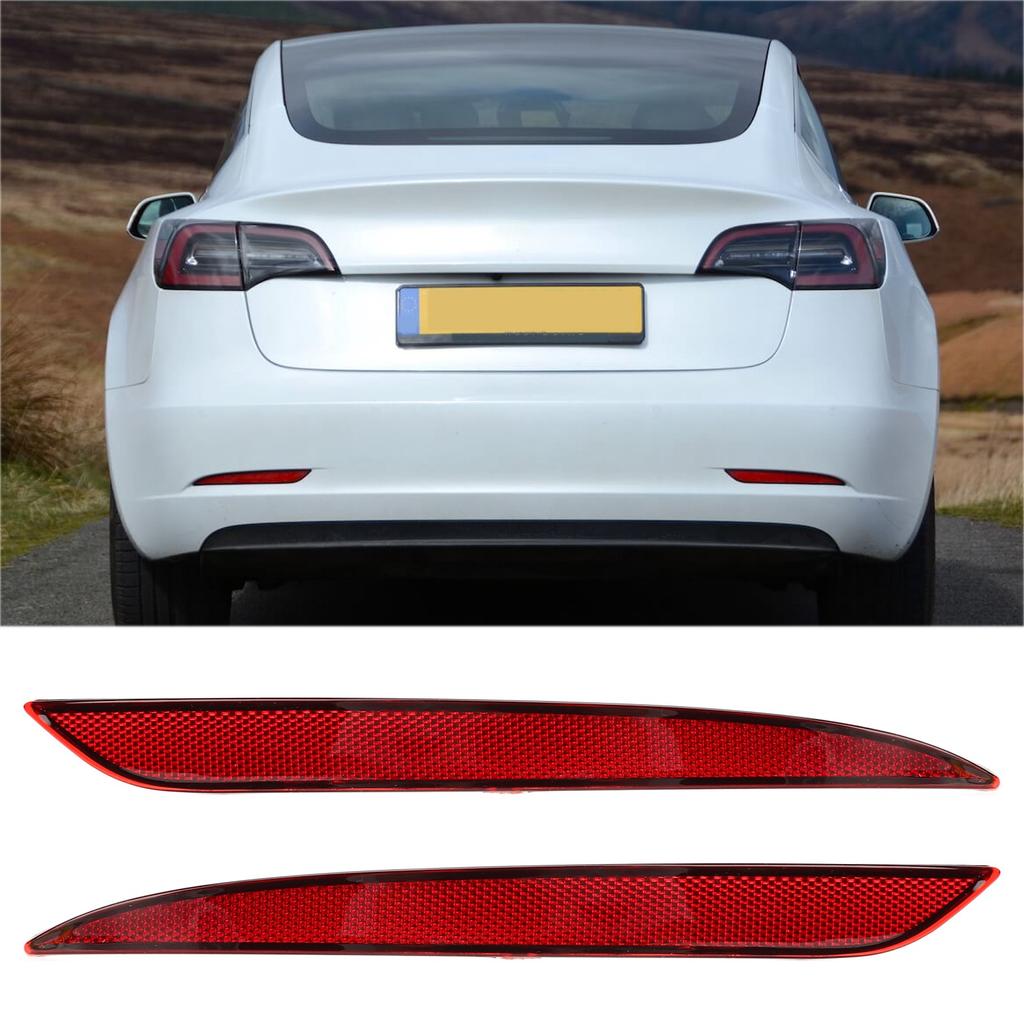 Red Bumper Reflector Lights Rear Bumper Reflector Red Lens Car Tail Reflector Light Replacement for 2017 to 2025