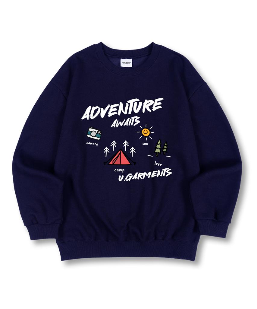 UNION GARMENTS Await Camping Premium Double-Sided Oversized Sweatshirt 4 Colors