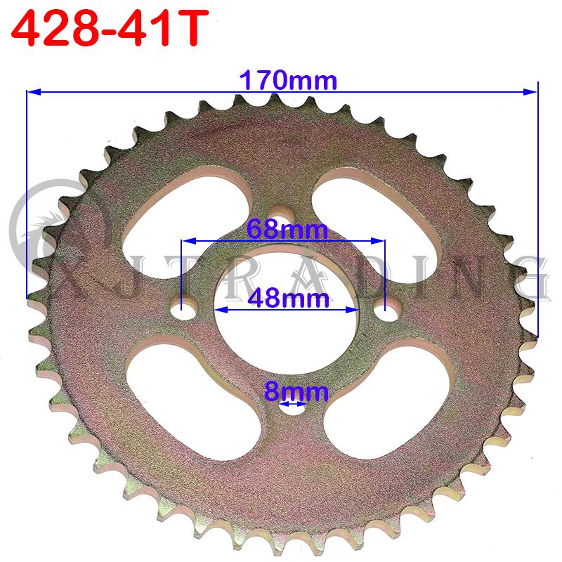 428/420 Chains 25T/31T/32T/41T/48T 48MM Sprockets Rear Back Sprocket Cog For ATV Quad Pit Dirt Bike Buggy Go Kart Motorcycle
