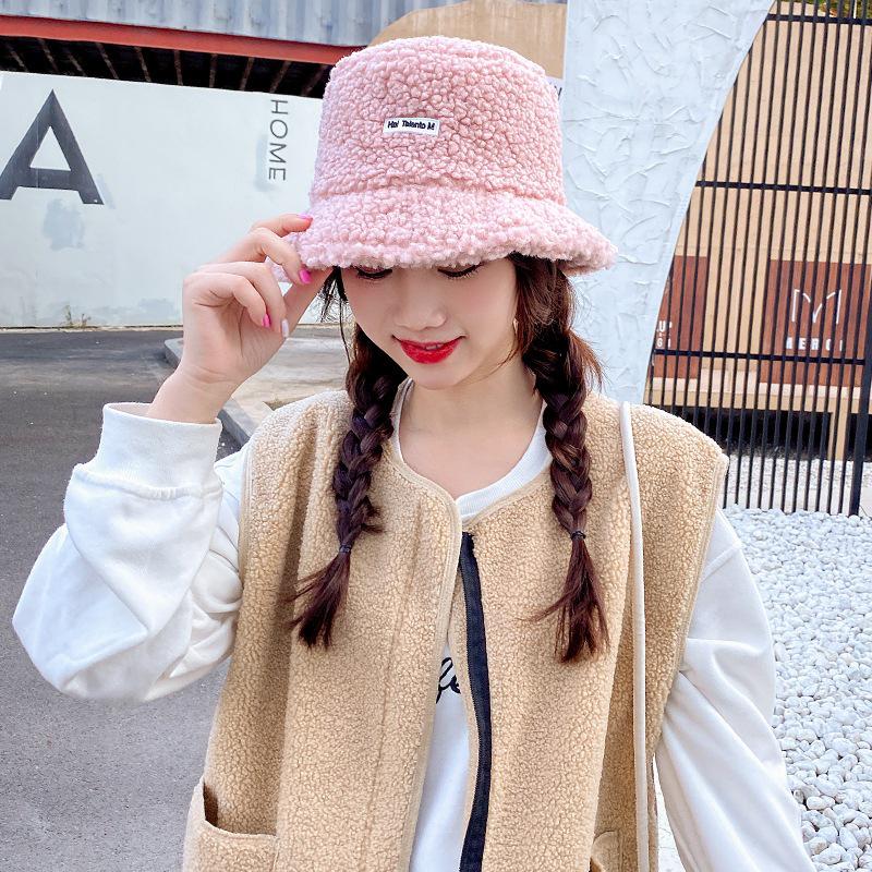 Lambswool Fisherman Hat: Warm Embroidered Small Brim, Versatile Korean Style for Autumn/Winter.