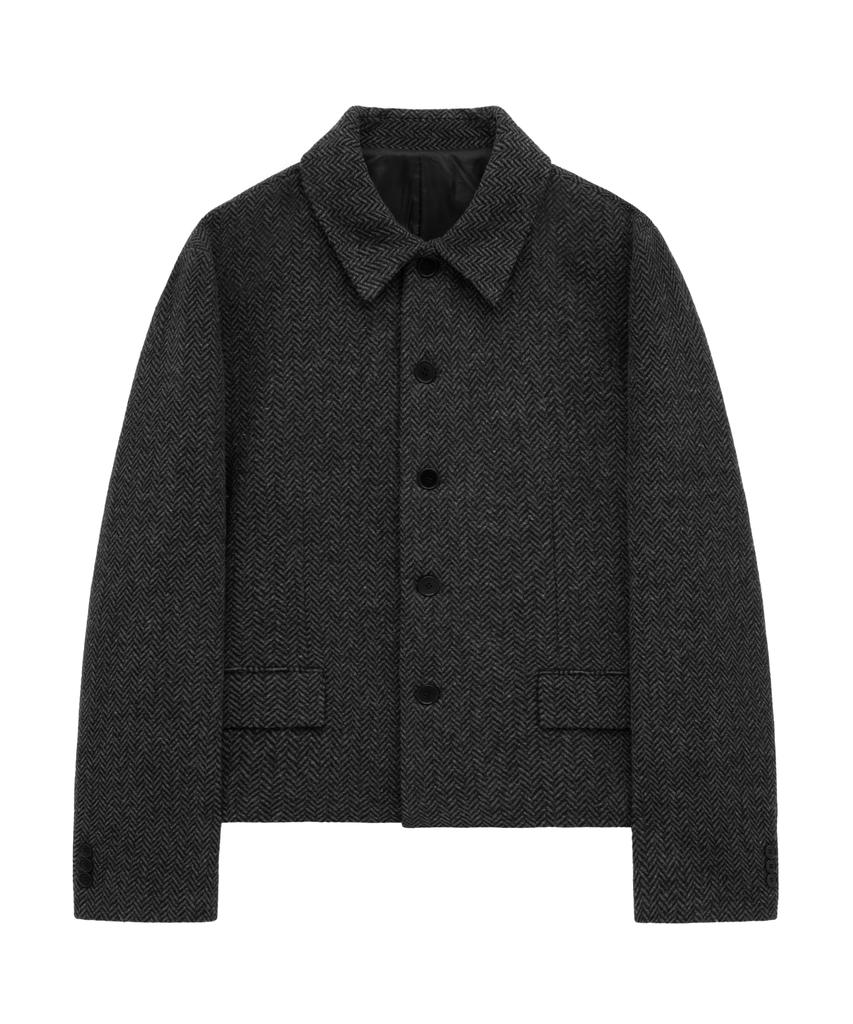 Hyoji Fw Herringbone Macara Crop Blazer