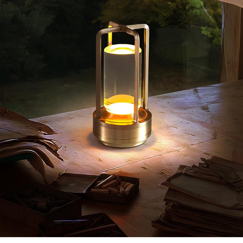 Rechargeable LED Desk Lamp: Portable Outdoor Camping and Bedroom Night Light with Eye Protection