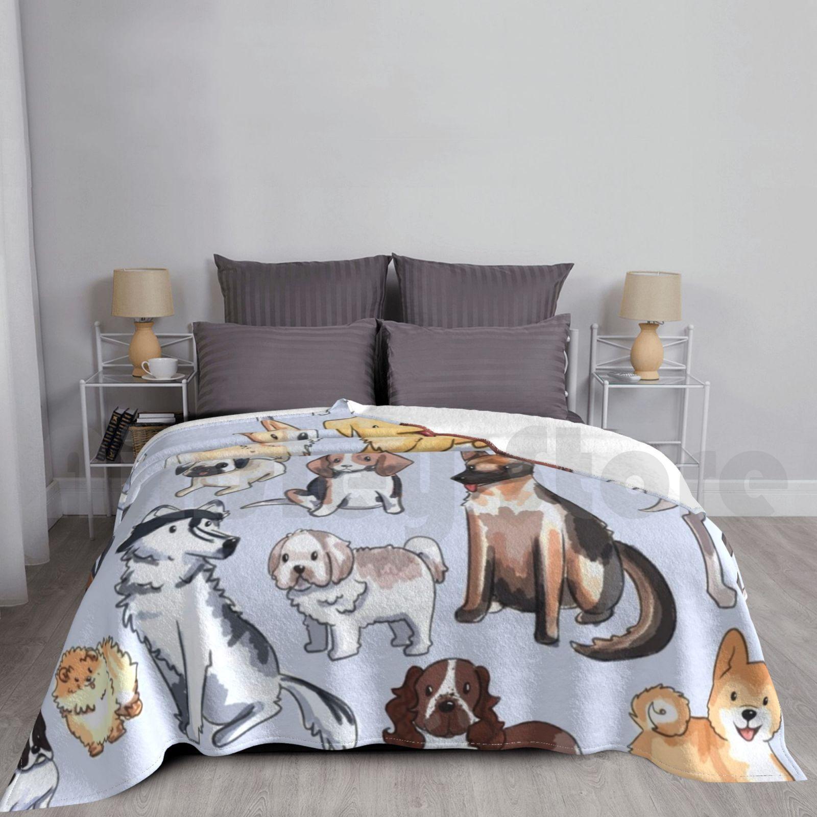 Dog Breeds Blanket For Sofa Bed Travel Dog Dogs Dog Breeds Breeds Dachshund Dachshund Dalmatian Dalmatians Size: 75*100cm, Weight: 230 GSM