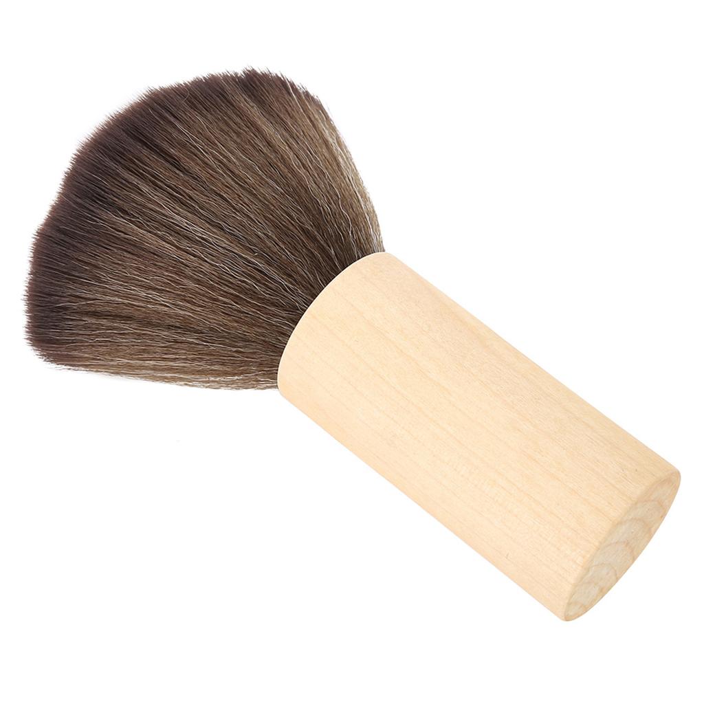 Barber Cleaning Wood Handle Hair Sweep Brush Hairdressing Neck Face Duster Tool