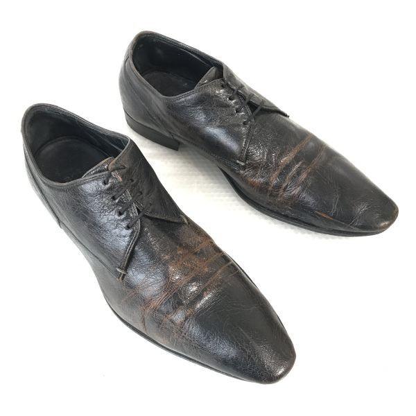 Italy Made/HUGO BOSS/Leather Long Nose Plain Toe Shoes/6.5/25.0-25.5/Brown/BROWN/Business Dress Shoes(USED)