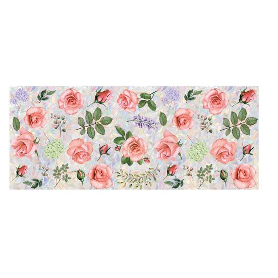 Rainbow Window Privacy Film Floral Static Sticker Glass Decals with Iridescent Effect Removable Window Sticker for Home Bathroom Door Car Windows