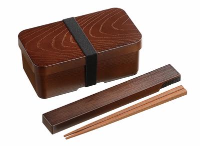 Kakusei Bento Box Magewappa Style Bento Box Long Square 520ml Dishwasher Safe Microwave OK Chopsticks Chopstick Case with Rubber Band Made In Japan