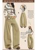 2025 Khaki Loose Straight-Leg Workwear Jeans - New American Design