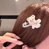 Miu is a daughter! Bright acetic acid bear flash diamond bow hairpin exquisite versatile high-end duck bill clip