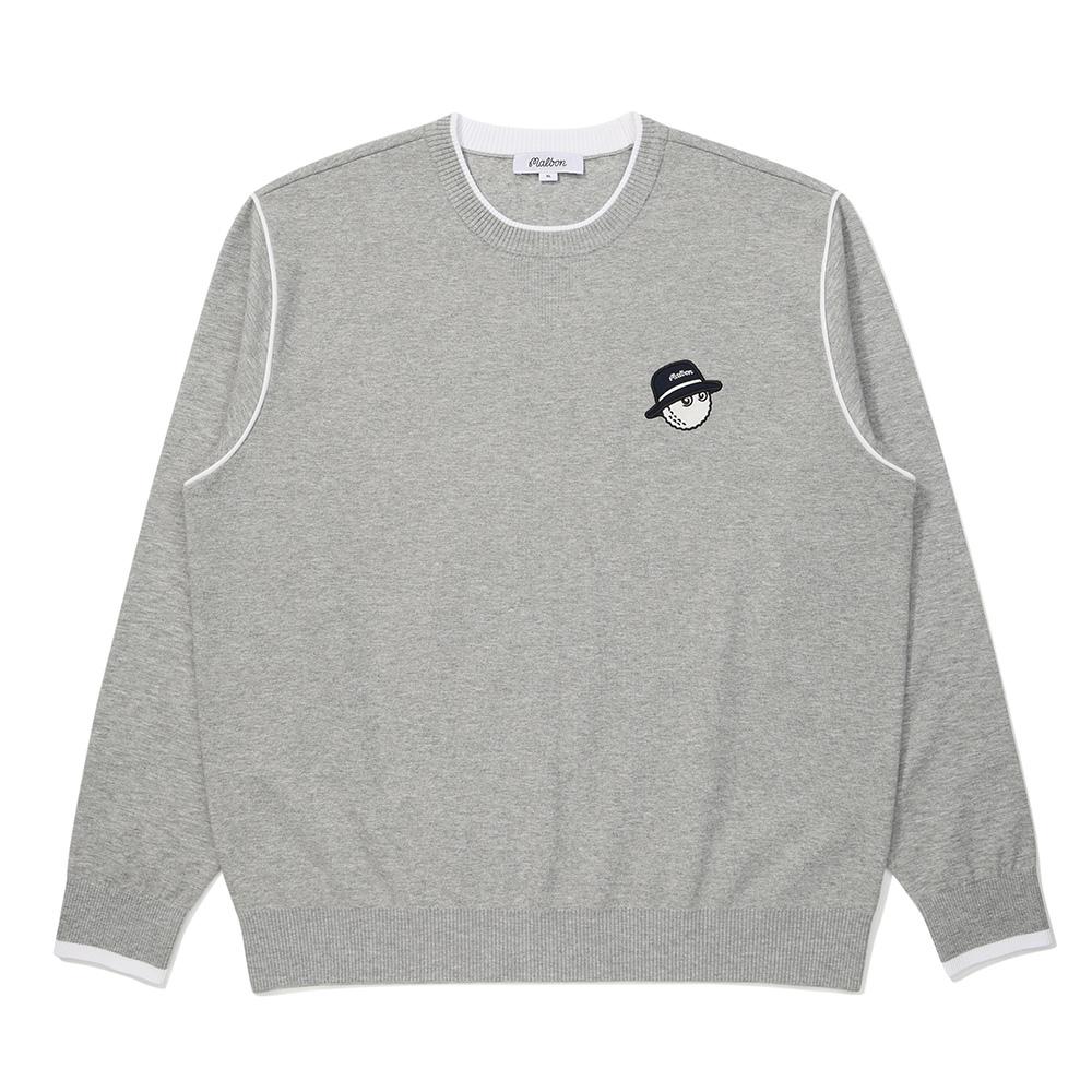 MALBON GOLF Basic Round Sweater Gray (Man)