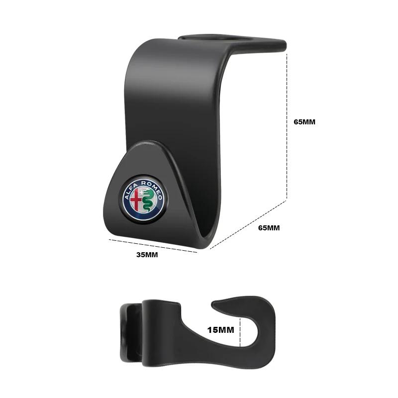Car Stickers For Alfa Romeo 2Pcs ABS Car Styling Seat Back Hooks Accessories For Alfa Romeo Giulia Stelvio Giulietta 156 159 147