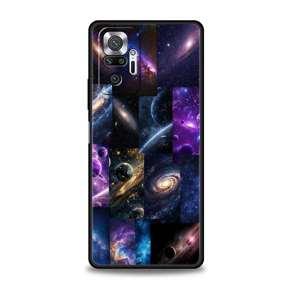 Universe Starry Sky Moon Phone Case Cover for Redmi 14C 10C Note 15 14 13 12 10 11 K40 Pro Plus 5G Shockproof Soft TPU Shell
