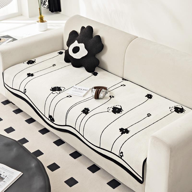 

Чехол на диван из шенилла специальной формы, накладка, новый легкий роскошный цельный прямой нескользящий кожаный чехол для дивана, подушка сиденья 90*70cm