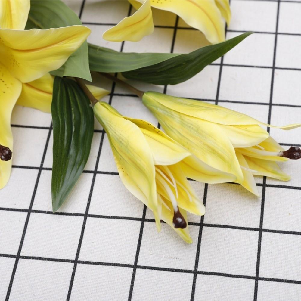 Plastik Simulation Lilium Brownii Blume 5 Köpfe Künstliche Blumen Wohnzimmer Schreibtisch