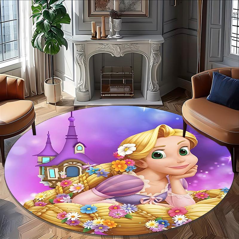 1pc Princess1 Carpet, Round Rug, Comfortable, Suitable for Entryways, Living Rooms, Office, And Bedrooms, Christmas Decoration