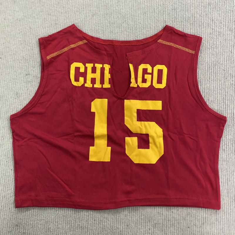 Y2K ausgeschnitten rot personalisiert digital bedruckt ärmellos Sport Damen Weste