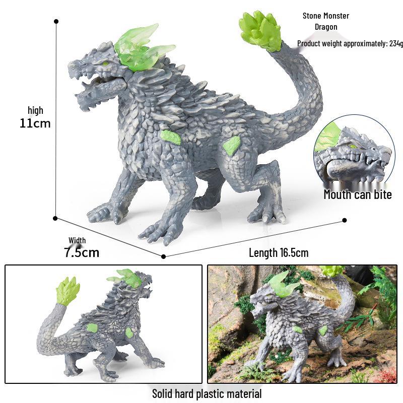 Dinosaur & Dragon Plastic Toy Set: Mythical Animal Figures for Kids