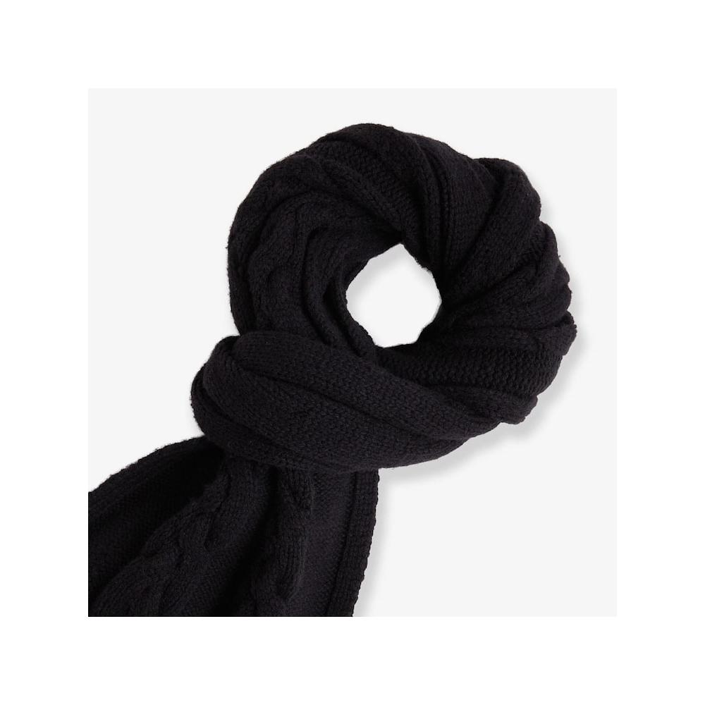 Fred Perry Lambswool Blended Cable Scarf   Black Cfpu2438145 102 qzgCfpu2438145 102