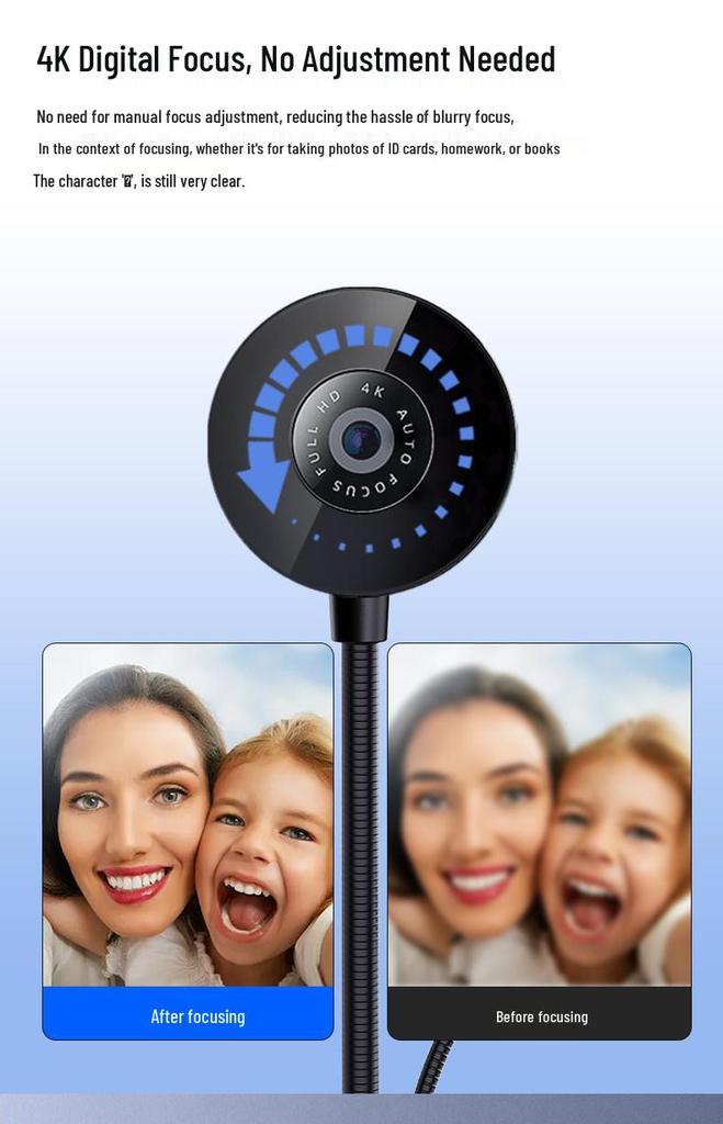 4K HD Webcam with Microphone for Desktop, Laptop, Streaming, Online Classes & Video Conferencing