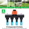 Garden Hose Pipe Splitter 4-Way Faucet Diverter Tap Hose Connector Splitter Four Independent Switches For Home Lawn Irrigation