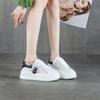 Little White Shoes Women's Spring and Summer New Leather Mesh Breathable Bear Design Heightening Versatile Casual Muffin Thick Bottom